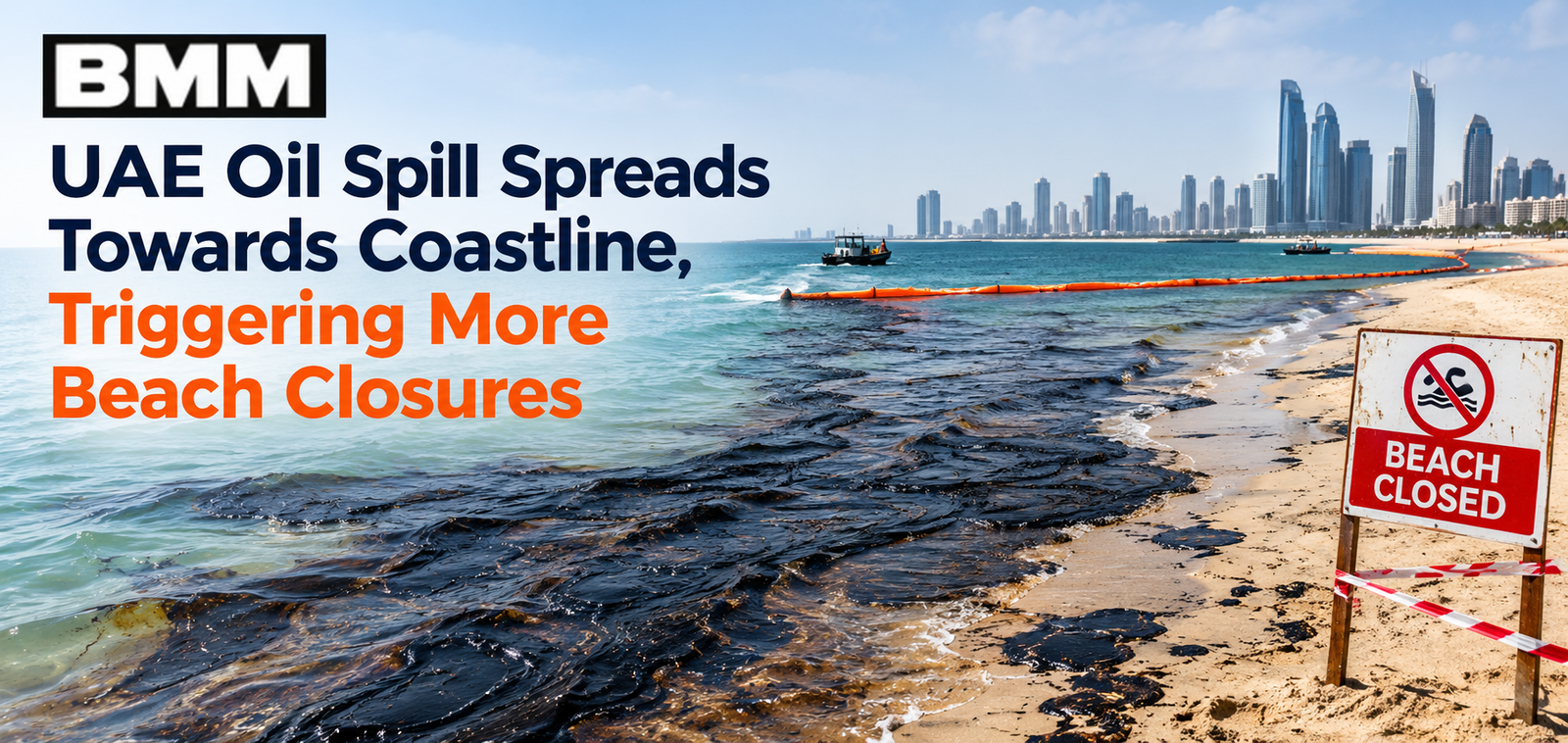 UAE Oil Spill Spreads Towards Coastline
