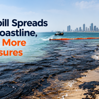 UAE Oil Spill Spreads Towards Coastline